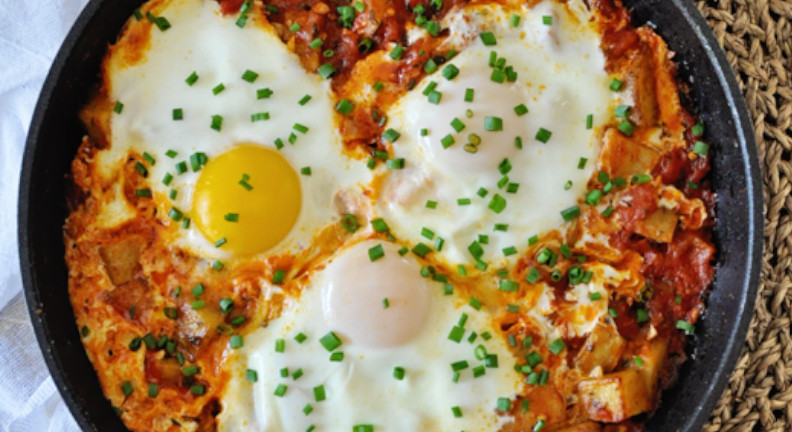 The Breakfast Skillet with Roasted Potatoes and Eggs The Breakfast Skillet with Roasted Potatoes and Eggs