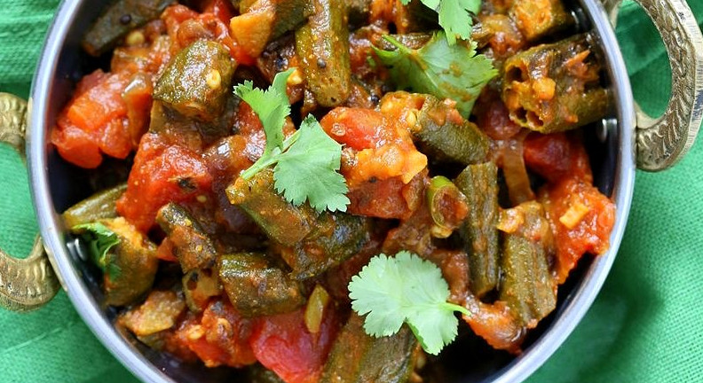 Okra in Onion Tomato Curry Okra in Onion Tomato Curry
