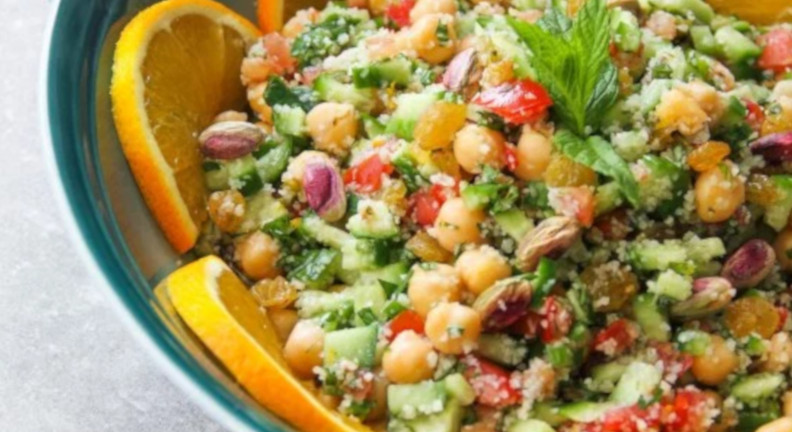 Chickpea, Bulgur, Mint, and Vegetable Salad Chickpea, Bulgur, Mint, and Vegetable Salad